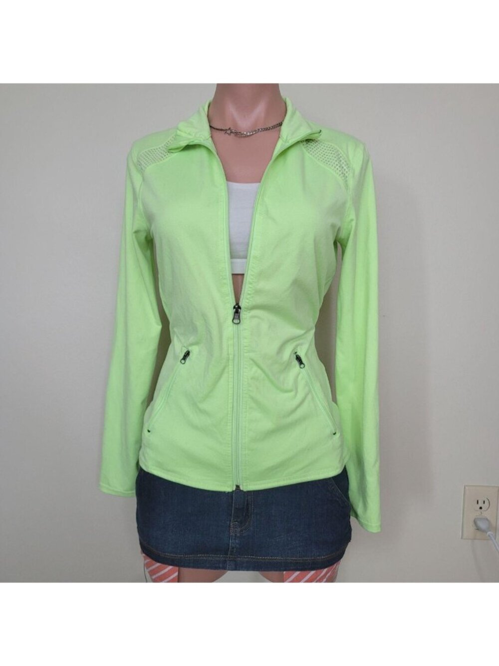 ACX Athleisure Breathable Neon Fluorescent Yellow Jersey Jacket (S)